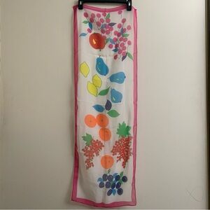 Fruit scarf 14 wide 43 long sheer poly colorful